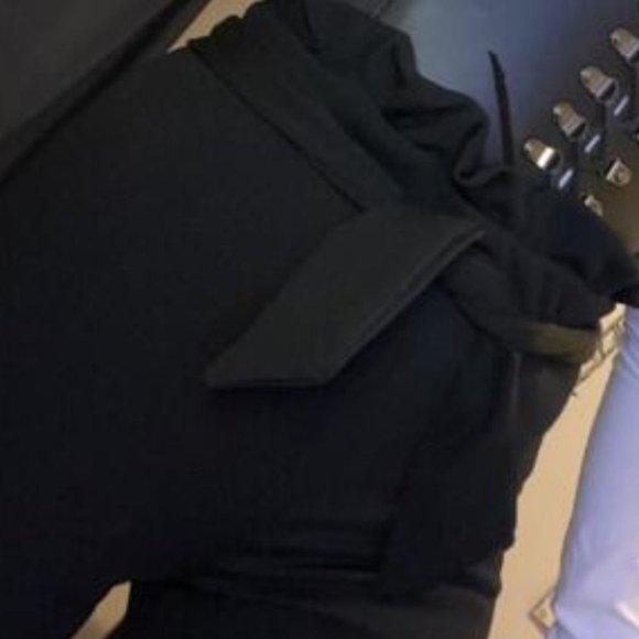 Work Chic Black belted skinny Paper bag pants - Picture 10 of 11